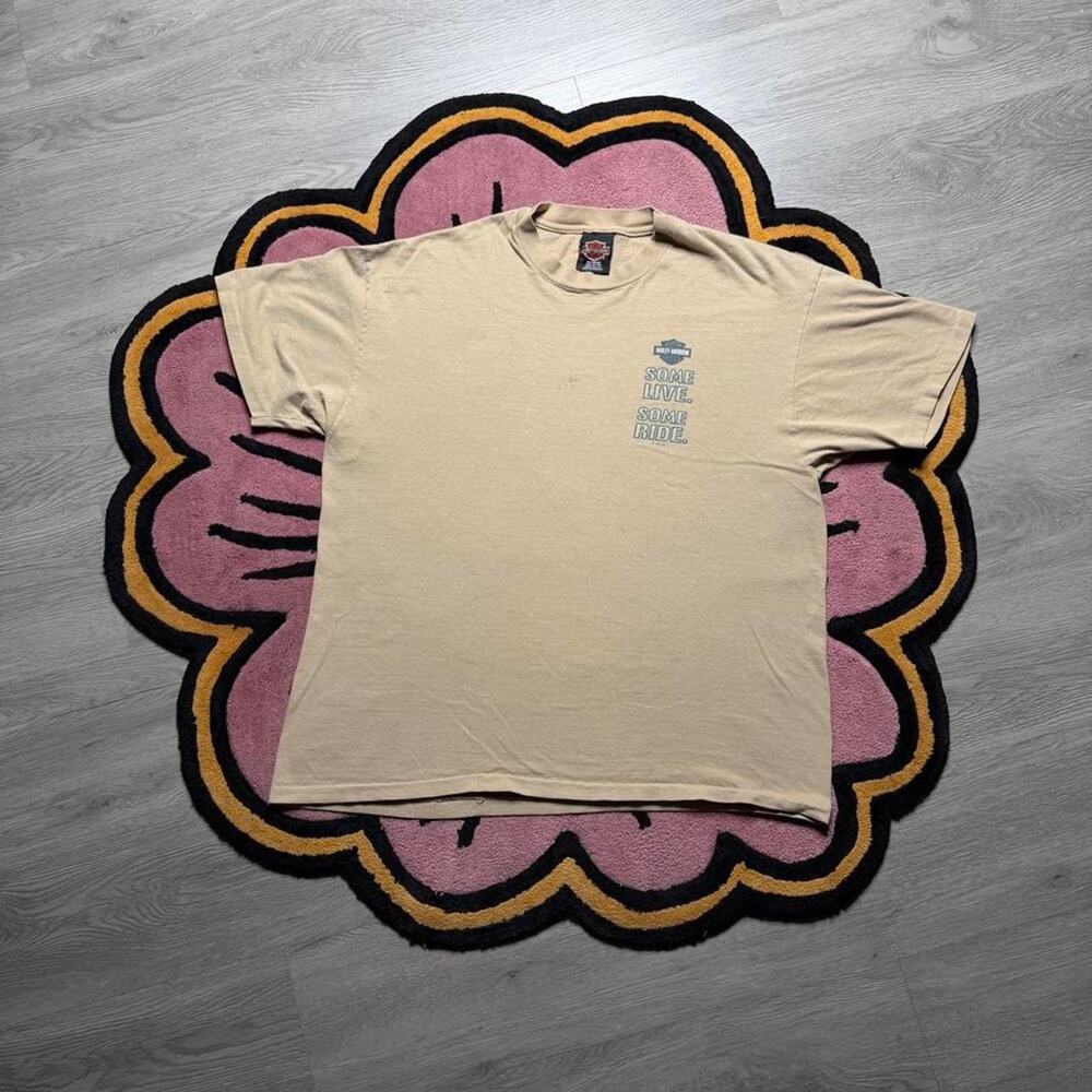 Vintage 90’s Harley Davidson Some Live To Ride Graphic T-shirt Large Tan
